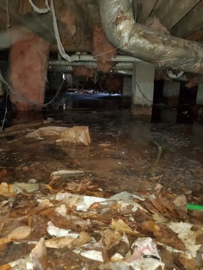Crawl space flood assessment for Commercial Water Damage Restoration in Lee